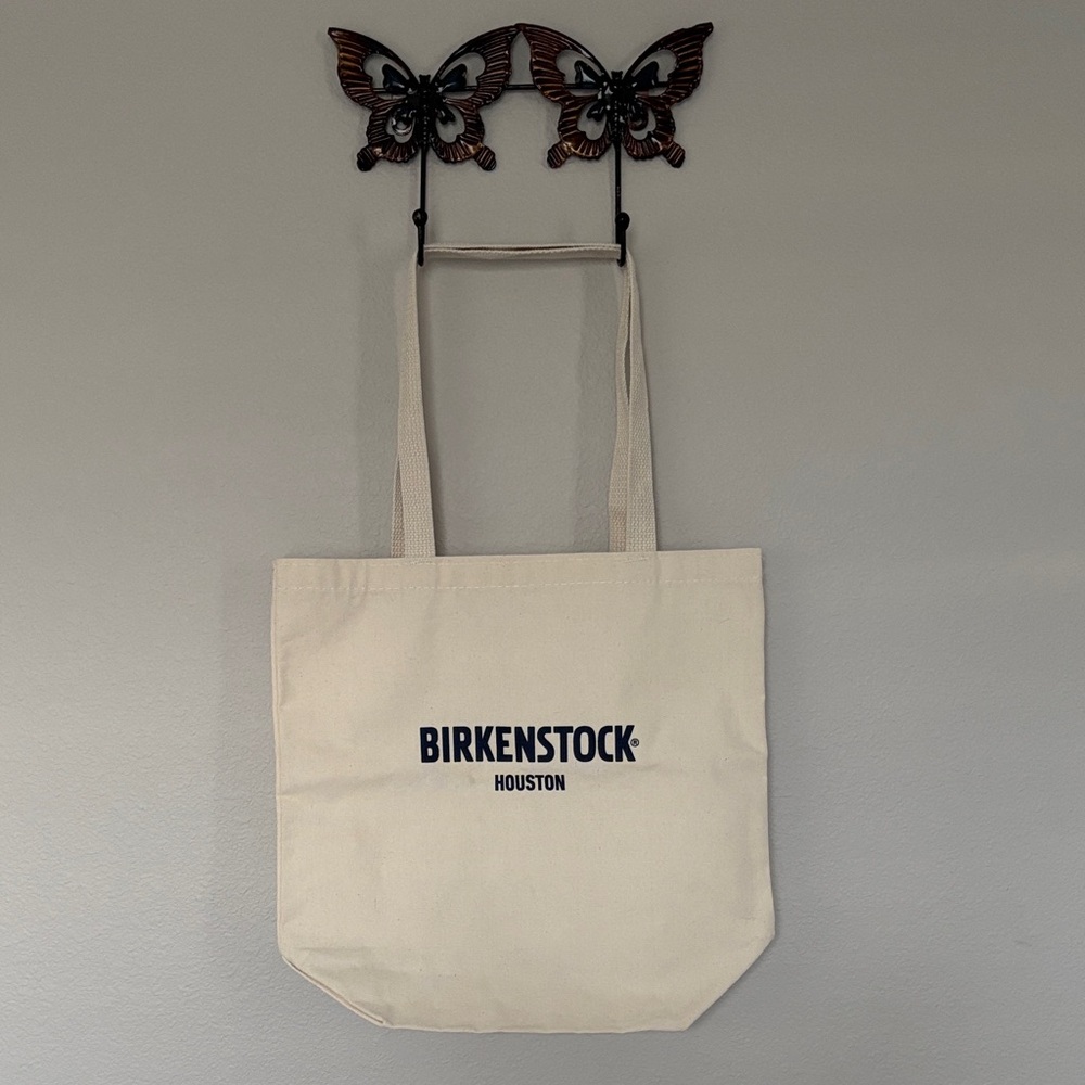 Birkenstock Houston NWOT”BOOTS OFF.BIRKS ON” Natural Canvas Tote - Picture 2 of 10